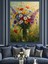 Çiçek Buketi Vazoda Sanat Dekoratif Kanvas - Mdf Ahşap Tablo 5