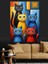 Renkli Kediler Pop Art Dekoratif Kanvas - Mdf Ahşap Tablo 5