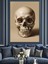 Beyaz Kurukafa Kafa Sanatı Dekoratif Kanvas - Mdf Ahşap Tablo 1