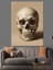 Beyaz Kurukafa Kafa Sanatı Dekoratif Kanvas - Mdf Ahşap Tablo 4