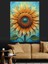 Ayçiçeği Parlak Renkler Sanatı Dekoratif Kanvas - Mdf Ahşap Tablo 3