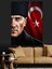 Kırmızı Türk Bayrağı Atatürk Dekoratif Kanvas - Mdf Ahşap Tablo 1