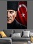 Kırmızı Türk Bayrağı Atatürk Dekoratif Kanvas - Mdf Ahşap Tablo 3
