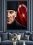 Kırmızı Türk Bayrağı Atatürk Dekoratif Kanvas - Mdf Ahşap Tablo 4