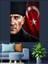 Kırmızı Türk Bayrağı Atatürk Dekoratif Kanvas - Mdf Ahşap Tablo 5