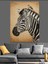 Siyah Beyaz Zebra Portresi Dekoratif Kanvas - Mdf Ahşap Tablo 2