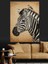 Siyah Beyaz Zebra Portresi Dekoratif Kanvas - Mdf Ahşap Tablo 5