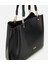 03CAH316700A100 KADIN Deri Siyah Fermuarlı Omuz Çantası 5