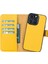 Apple iPhone 13 Pro Uyumlu Deri Cüzdanlı Kılıf Limon Sarı 5