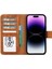 Apple iPhone 15 Uyumlu Deri Cüzdanlı Kılıf Mwwn G19 Taba 2