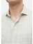 Bej Baskılı Regular Fit Dokuma Casual %100 Keten Gömlek 4