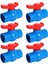 6pcs 40MM x 40MM Kayma Tam Bağlantı Noktası Kırmızı Sap Kolu U-Pvc Bilyalı Valf Mavisi (Yurt Dışından) 1