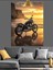 Motosiklet Gün Batımı Kumsal ve Deniz Dekoratif Kanvas - Mdf Ahşap Tablo 1