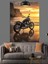 Motosiklet Gün Batımı Kumsal ve Deniz Dekoratif Kanvas - Mdf Ahşap Tablo 3