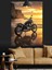 Motosiklet Gün Batımı Kumsal ve Deniz Dekoratif Kanvas - Mdf Ahşap Tablo 5