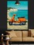 Turuncu Scooter Motorsiklet Plaj Manzarası Dekoratif Kanvas - Mdf Ahşap Tablo 2