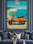 Turuncu Scooter Motorsiklet Plaj Manzarası Dekoratif Kanvas - Mdf Ahşap Tablo 4
