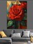 Kırmızı Gül Çiçeği Dekoratif Kanvas - Mdf Ahşap Tablo 1
