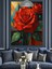 Kırmızı Gül Çiçeği Dekoratif Kanvas - Mdf Ahşap Tablo 2