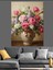 Vazoda Gül Çiçekleri Dekoratif Kanvas - Mdf Ahşap Tablo 1