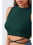Kadın Yeşil Çapraz Bağlamalı Crop Top Büstiyer – Modern ve Şık Tasarım 4