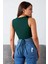 Kadın Yeşil Çapraz Bağlamalı Crop Top Büstiyer – Modern ve Şık Tasarım 5