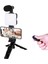 Telefon Tutucu LED Işıklı Kumandalı Mikrofon Telefon Vlog Video Kayıt 2