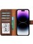 Apple iPhone 15 Pro Max Uyumlu Deri Cüzdanlı Kılıf Mwwn G2 Kahve 2