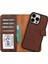 Apple iPhone 15 Pro Max Uyumlu Deri Cüzdanlı Kılıf Mwwn G2 Kahve 5