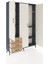 Arges Dolap 6 Raflı 3 Çekmeceli Tek Askılı 132X30X195 Antrasit-Aytaşı/çam 5