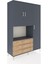 Hyperion Dolap 7 Raflı 3 Çekmeceli 3 Kapaklı 132X44X195 Antrasit-Antrasit/çam 2
