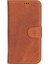 Apple iPhone 16 Uyumlu, Hakiki Deri, El Yapımı, Cüzdanlı Kılıf, Karamel 4