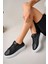 LC101 Siyah Cilt Beyaz Taban Kadın Sneaker 3