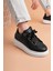 LC105 Siyah Cilt Beyaz Taban Kadın Sneaker 1