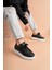 LC105 Siyah Cilt Beyaz Taban Kadın Sneaker 4