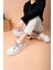 LC105 Bej/beyaz Bağcıklı Kadın Ayakkabı 3