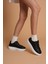 LC103 Siyah Cilt Beyaz Taban Kadın Sneaker 3