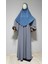 Kısa Boy Sandy Sufle Khimar Hazır Hijab Eşarp Indigo 1