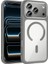 Apple iPhone 17 Pro Kılıf M-Safe Şarj Özellikli Metal Kamera Çerçeveli Tiko Kapak - Gri 1
