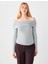 Antrasit Dar Kesim Kayık Yaka Modal Örme Bluz 1