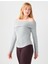 Antrasit Dar Kesim Kayık Yaka Modal Örme Bluz 3
