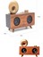 Bluetooth Nostalji Speaker Radyo Gramofon Ahşap Renk Vintage - SBS7147-7559 5