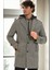 PLT9401 Dewberry Erkek Palto-Diagonal Gri 1