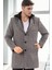 PLT9376 Dewberry Erkek Palto-Desenli Gri 1
