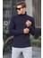 Lacivert Balıkçı Yaka Triko Kazak 6832 1