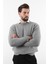 Gri Bisiklet Yaka Overfit Erkek Triko Kazak E7402 3