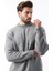 Gri Bisiklet Yaka Overfit Erkek Triko Kazak E7402 9