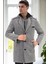 PLT9371 Dewberry Erkek Palto-Diagonal Siyah- Gri 1