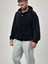 Kadife Dokulu Siyah Oversize Kapüşonlu Erkek Sweatshirt COC1038 3