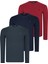 Üçlü Set T8588 Dewberry Yuvarlak Yaka Erkek Sweatshırt-Lacivert-Antrasit-Bordo 1